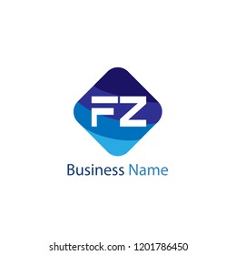 Initial Letter FZ Logo Template Design