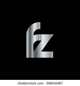 Initial Letter FZ Rounded Lowercase Logo Silver