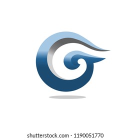 initial letter G 3d floral logo vector concept