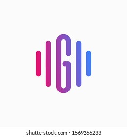 initial letter G abstract for information technology and digital. minimalist sound music equalizer, Bass, DJ icon. audio logotype Unique and simple element. - vector