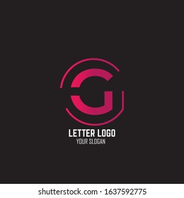 Initial Letter G Abstract With Line and Gradient