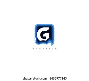 Initial Letter G Abstract Trendy Paper Art Style Logotype