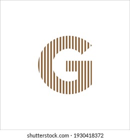 initial letter g abstract vertical line logo vector