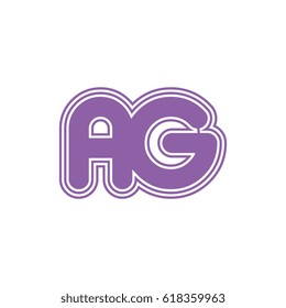 initial letter a and g. ag monogram outline logo