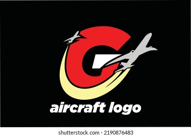 logotipo inicial de avión de la letra G