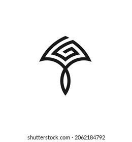 Initial Letter G Arrow Leaf Natural and Growth Logo Design Inspiration