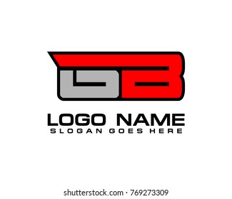 Initial letter G & B logo template vector