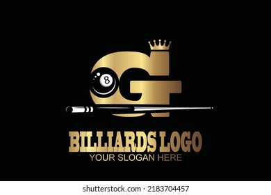 initial Letter G billiard  logo