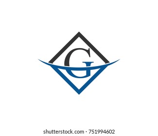 initial letter G black blue