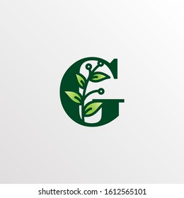 Initial Letter G Botanical Logo Design