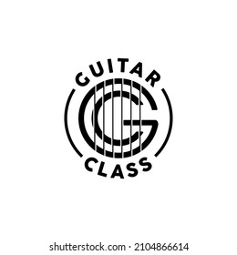 Initial Letter G C or CG Guitar Strings Music logo design