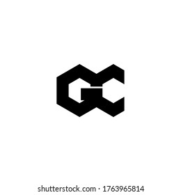 initial letter G and C, GC, CG logo, monogram line art style design template