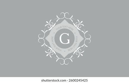 Initial letter G. Calligraphic monogram emblem. Luxury elegant logo design for cafes, hotels, businesses, restaurants, boutiques.