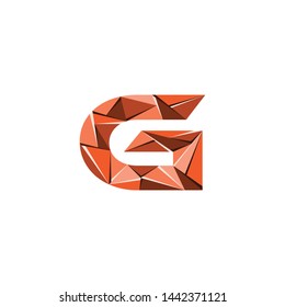 initial letter G capital abstract triangle logo vector