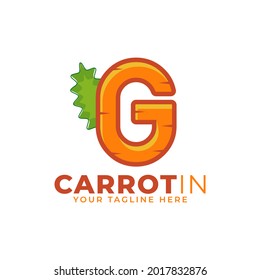 Initial Letter G Carrot Logo Design Vector. Designed for Web Site Design, Logo, App, UI