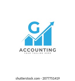 Initial Letter G Chart Bar Finance Logo Design Inspiration