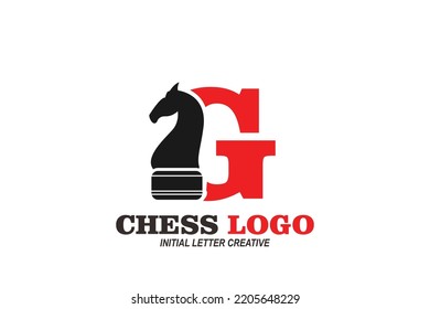 initial letter G chees horse logo