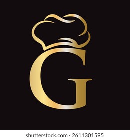 Initial Letter G Chef Hat Symbol Vector Template For Food and Restaurant Logo