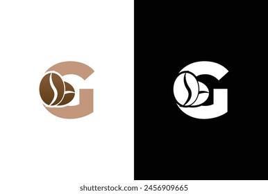 Initial Letter G Coffee Logo Template. Letter G coffee shop icon, coffee brand, minimalist, modern Suitable for coffee shop logo template.