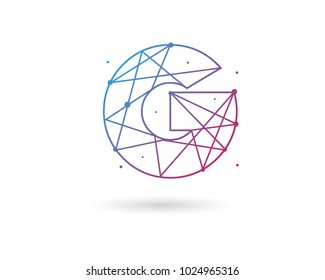 Initial Letter G Connected Circle Network Logo Design Template Element
