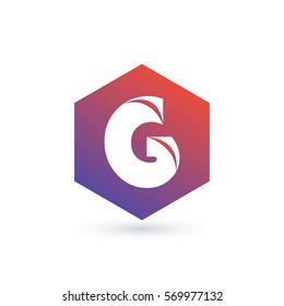 initial letter g creative geometric logo typography design for brand and company identity. gradient purple and red color