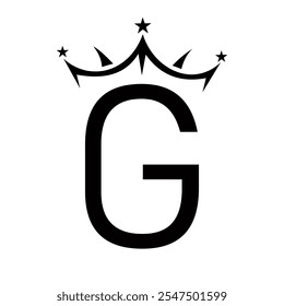 Initial Letter G Crown Logo For Beauty and Fashion Logo Symbol Vector Sign