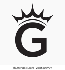 Initial Letter G Crown Logo Concept For Fashion and Beauty Symbol Vector Template