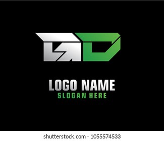 Initial letter G D logo template vector