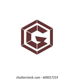 initial letter G dark brown color logo vector