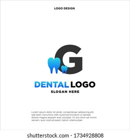 Vorlage für das Design von Dental-Logos im Anfangsbuchstaben G