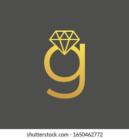 initial letter G with diamond vector logo template