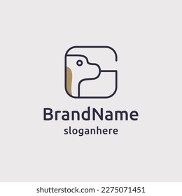 Letra inicial G Logotipo de perro y estilo de línea de icono.