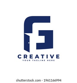 Initial Letter G with Door Negative Space Logo Design. Usable for Construction Architecture Building Logo