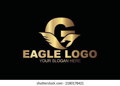 initial Letter G eagle gold logo