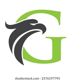 Initial Letter G Eagle Logo. Eagle Head Logo Concept For Business Company Vector Template