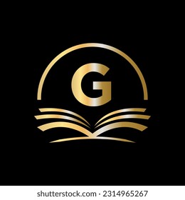 Initial Letter G Education Logo Book Concept. University, Academy Graduation Logo Template Design