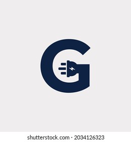 Initial Letter G Electric Icon Logo Design Element. Eps10 Vector