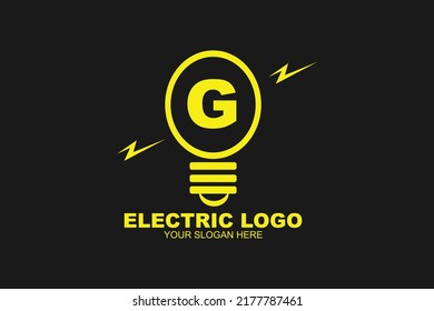 Initial Letter G Electric Lamp Logo