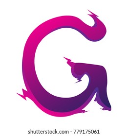 Initial Letter G With Electric Style Logo Icon. Material Design Logo.