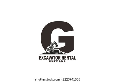 initial Letter G excavator logo
