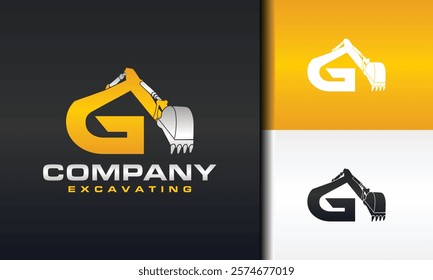 initial letter G excavator logo