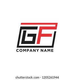 Initial letter G F logo template vector