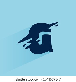 Initial letter G fast speed logo design template. Vector wave line font for sport labels, dynamic headlines, bets posters, etc.