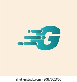 Initial Letter G Fast Speed Logo Design Template. Drop icon