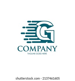 Initial Letter G Fast Speed Logo Design Template