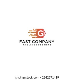 Initial Letter G Fast Speed Logo Design-Vorlage mit Polygonform