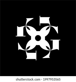 Initialbuchstaben G, G4 oder 4G Logo-Vorlage mit Vintage-sakraler Schriftgrafik in flachem Design-Monogramm-Symbol