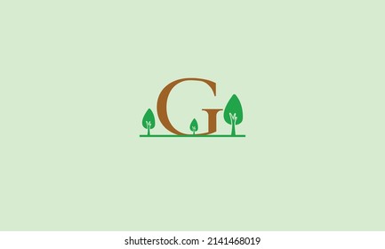 Ursprünglicher Buchstabe G Garten mit Baumlandschaft Vorlage