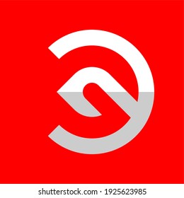 Initial letter G, EG or GE logo template with geometric negative space illustration in flat design monogram symbol