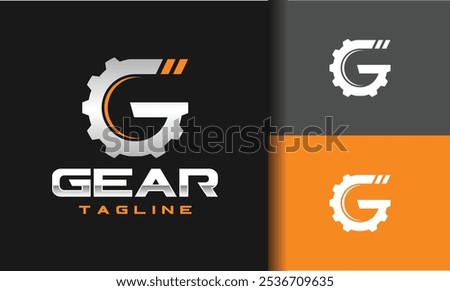 initial letter G gear logo